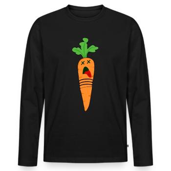 Carottes Mortes Carotte - T-shirt manches longues Premium bio Homme - noir - Devant - Nico (187cm)