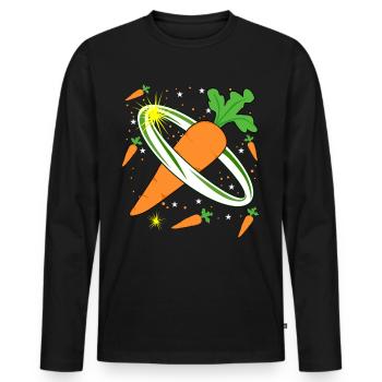 Carrot in Space Carrots - Men's Premium Organic Long Sleeve Shirt - black - Front - Nico (187cm)