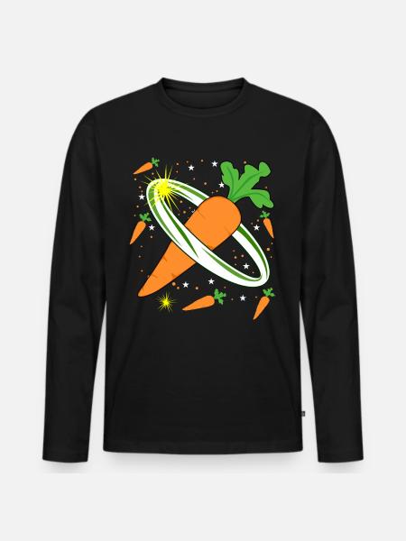 Carrot in Space Carrots - Men's Premium Organic Long Sleeve Shirt - black