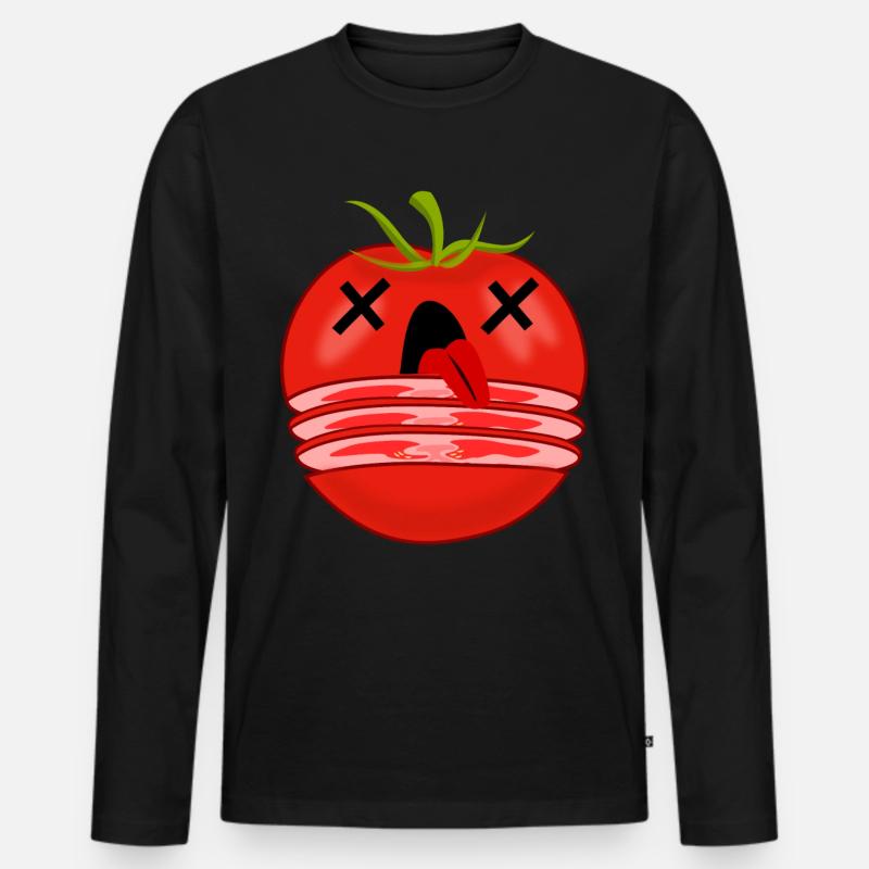 Tomato Cut Tomatoes - Männer Premium Bio Langarmshirt - Schwarz