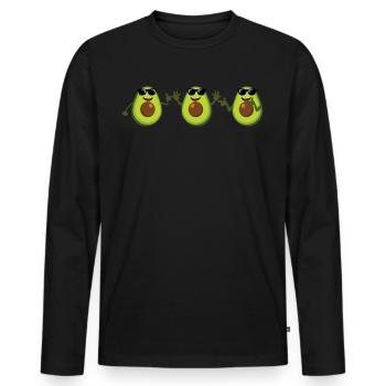 Avocado Dancing Avocados - Men's Premium Organic Long Sleeve Shirt - black - Front - Nico (187cm)
