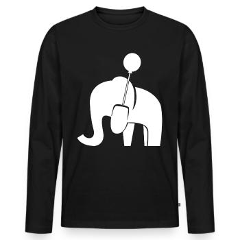 Elephant with Balloon Elephants - Männer Premium Bio Langarmshirt - Schwarz - Vorne - Nico (187cm)