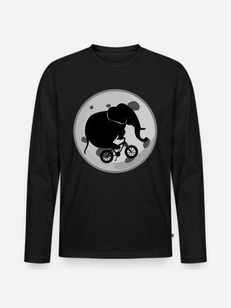 Éléphant sur un vélo Éléphants - T-shirt manches longues Premium bio Homme - noir