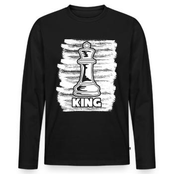 Chess Board King - Männer Premium Bio Langarmshirt - Schwarz - Vorne - Nico (187cm)
