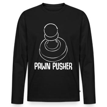 Chess Pawn Pushing Pawns - Men's Premium Organic Long Sleeve Shirt - black - Front - Nico (187cm)