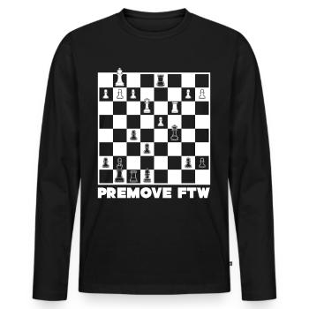 Chess Premove Premoving - Männer Premium Bio Langarmshirt - Schwarz - Vorne - Nico (187cm)