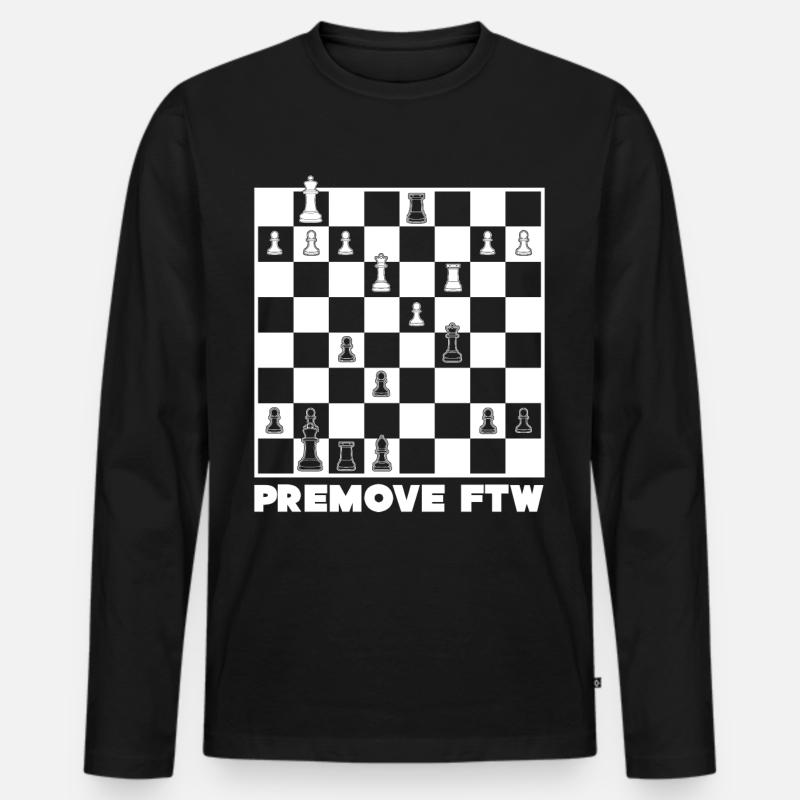 Chess Premove Premoving - Männer Premium Bio Langarmshirt - Schwarz