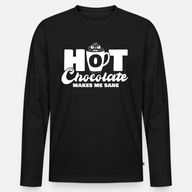 Hot Chocolate - Männer Premium Bio Langarmshirt - Schwarz