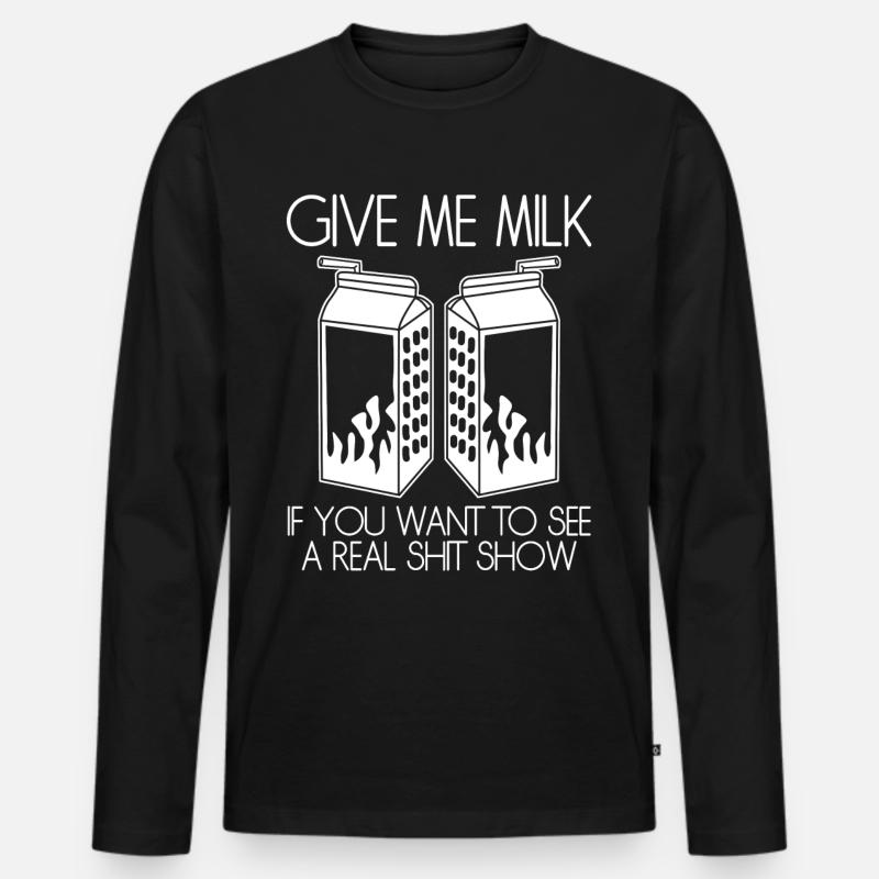 Lactose intolerance - Männer Premium Bio Langarmshirt - Schwarz
