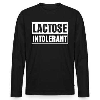 Lactose intolerance Joke - Männer Premium Bio Langarmshirt - Schwarz - Vorne - Nico (187cm)