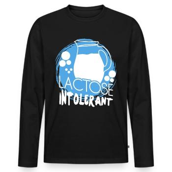 Funny Lactose Intolerant Joke - Männer Premium Bio Langarmshirt - Schwarz - Vorne - Nico (187cm)