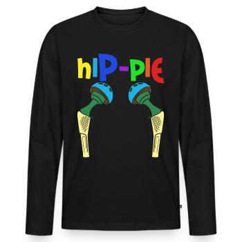 Chirurgie de la hanche Implant de hanche - T-shirt manches longues Premium bio Homme - noir - Devant - Nico (187cm)