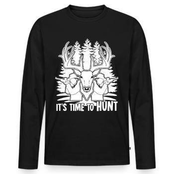 Hunters Hunting Hunter - Männer Premium Bio Langarmshirt - Schwarz - Vorne - Nico (187cm)