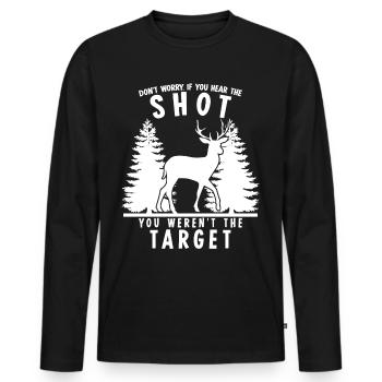 Hunters Hunter Hunting - Männer Premium Bio Langarmshirt - Schwarz - Vorne - Nico (187cm)