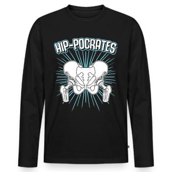 Chirurgie de la hanche Joke Implant de hanche - T-shirt manches longues Premium bio Homme - noir - Devant - Nico (187cm)