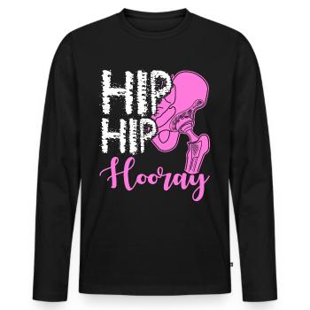 Implant de hanche - T-shirt manches longues Premium bio Homme - noir - Devant - Nico (187cm)