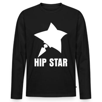 Nouvelle chirurgie de la hanche pour implant de hanche - T-shirt manches longues Premium bio Homme - noir - Devant - Nico (187cm)