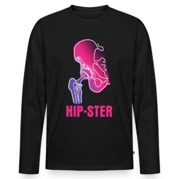 Chirurgie drôle de la hanche d’implant de hanche - T-shirt manches longues Premium bio Homme - noir - Devant - Nico (187cm)