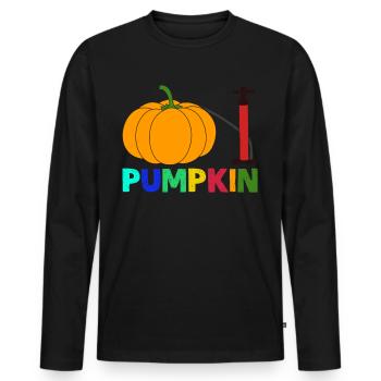 Pumpkin Floor Pump Pumpkins - Männer Premium Bio Langarmshirt - Schwarz - Vorne - Nico (187cm)