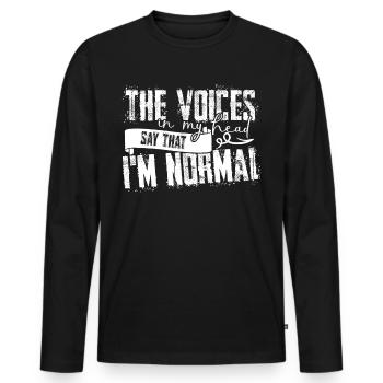 Insanity Crazy Insane - Männer Premium Bio Langarmshirt - Schwarz - Vorne - Nico (187cm)