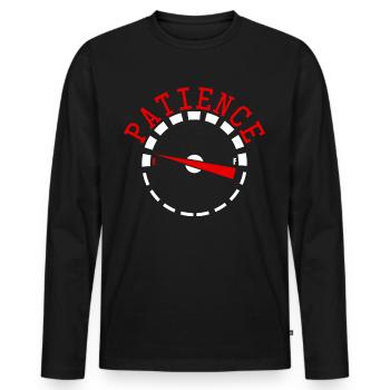 Impatient Impatience Patience - Männer Premium Bio Langarmshirt - Schwarz - Vorne - Nico (187cm)