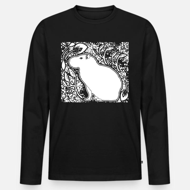 Capybara Cute Capybaras - Männer Premium Bio Langarmshirt - Schwarz