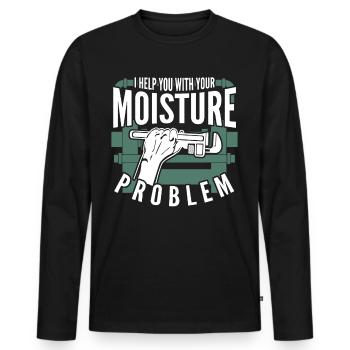 Plumber Pipe Wrench Plumbers - Men's Premium Organic Long Sleeve Shirt - black - Front - Nico (187cm)