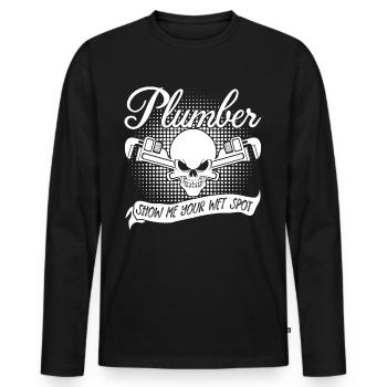 Plumbers Plant Mechanic Plumber - Männer Premium Bio Langarmshirt - Schwarz - Vorne - Nico (187cm)