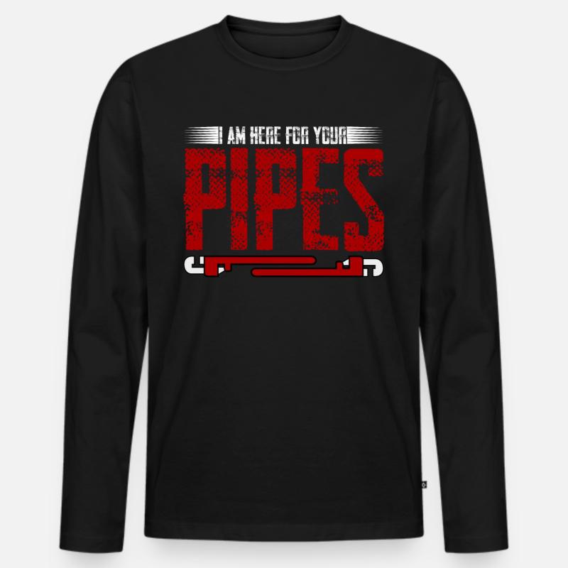 Plumber Joke Plumbers - Männer Premium Bio Langarmshirt - Schwarz