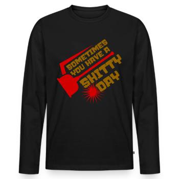 Plumber Shit Joke Plumbers - Männer Premium Bio Langarmshirt - Schwarz - Vorne - Nico (187cm)