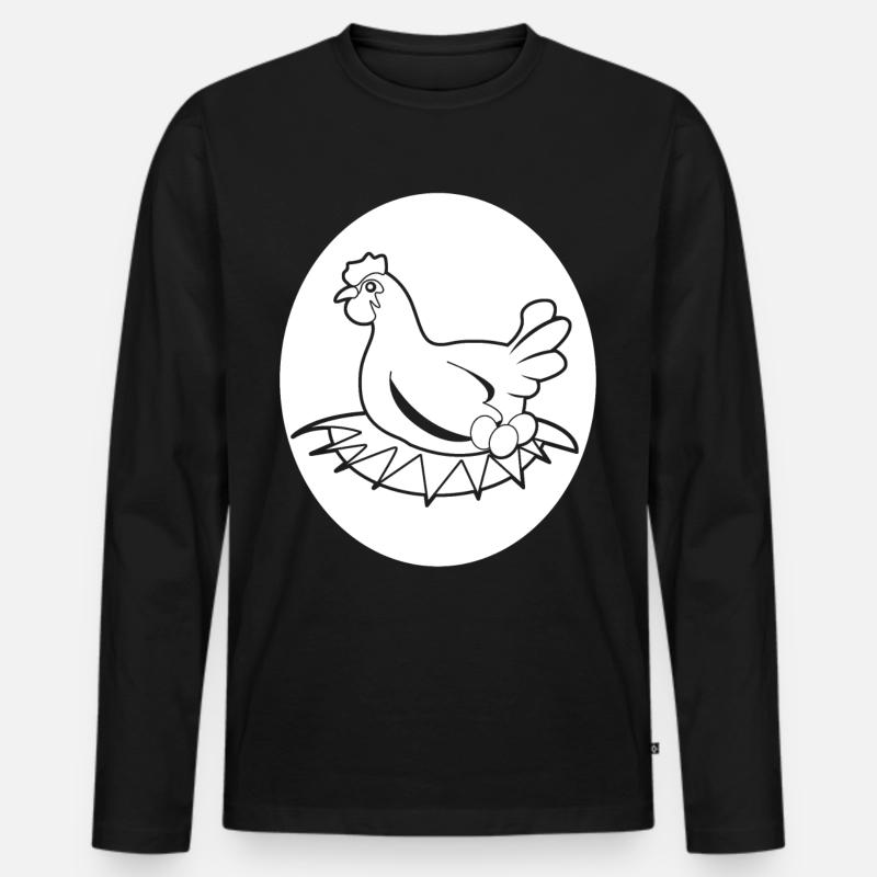 Eggs Chicken Egg - Männer Premium Bio Langarmshirt - Schwarz