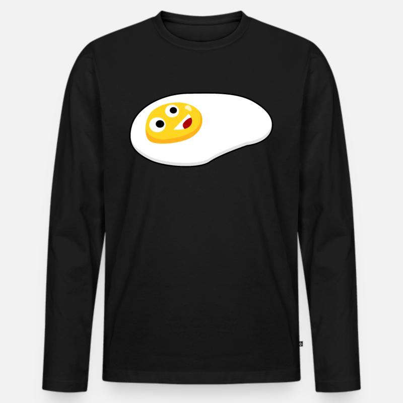 Eggs Happy Egg - Männer Premium Bio Langarmshirt - Schwarz
