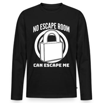 Escape Room Joke Escape Game - Men's Premium Organic Long Sleeve Shirt - black - Front - Nico (187cm)