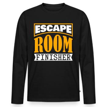 Escape Game Joke Escape Room - Men's Premium Organic Long Sleeve Shirt - black - Front - Nico (187cm)