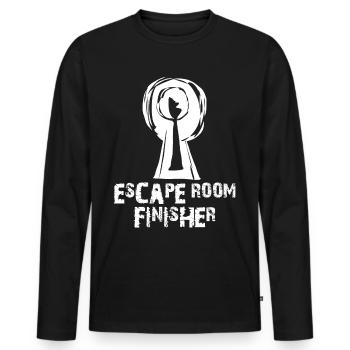 Escape Room Finisher Escape Game - Men's Premium Organic Long Sleeve Shirt - black - Front - Nico (187cm)