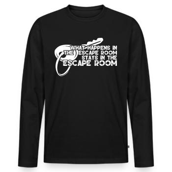 Escape Room Game - Men's Premium Organic Long Sleeve Shirt - black - Front - Nico (187cm)