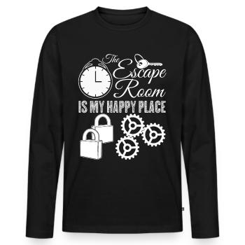 Escape Room - Men's Premium Organic Long Sleeve Shirt - black - Front - Nico (187cm)