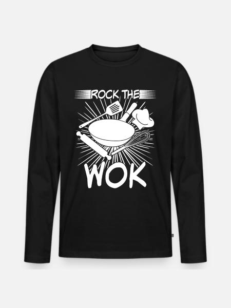 Wok Asian Food - Men's Premium Organic Long Sleeve Shirt - black