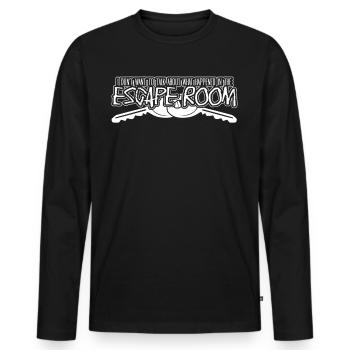 Escape Room Escape Game - Men's Premium Organic Long Sleeve Shirt - black - Front - Nico (187cm)