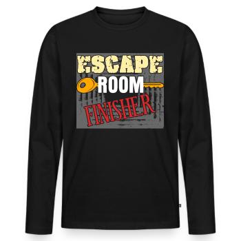 Escape Game Finisher Escape Room - Men's Premium Organic Long Sleeve Shirt - black - Front - Nico (187cm)