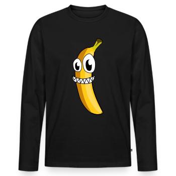 Banane Bananes folles - T-shirt manches longues Premium bio Homme - noir - Devant - Nico (187cm)