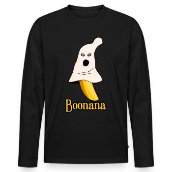 Banane Ghost Bananes - T-shirt manches longues Premium bio Homme - noir - Devant - Nico (187cm)