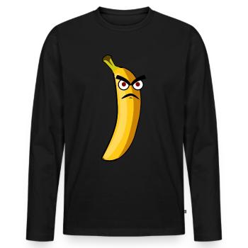 Banane Bananes grincheuses - T-shirt manches longues Premium bio Homme - noir - Devant - Nico (187cm)