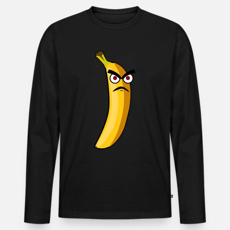 Banana Grumpy Bananas - Männer Premium Bio Langarmshirt - Schwarz