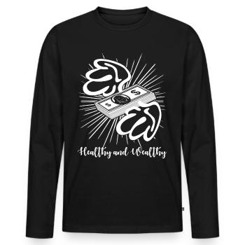 Rich people Stocks Market Capitalism - Männer Premium Bio Langarmshirt - Schwarz - Vorne - Nico (187cm)