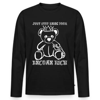 Capitalism Market Money Stocks - Männer Premium Bio Langarmshirt - Schwarz - Vorne - Nico (187cm)