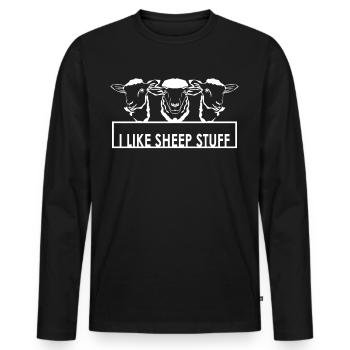 Trucs bon marché Moutons - T-shirt manches longues Premium bio Homme - noir - Devant - Nico (187cm)