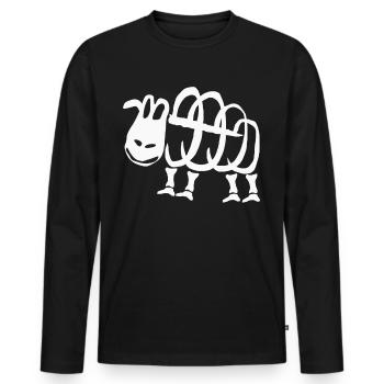 Sheep Skeleton - Männer Premium Bio Langarmshirt - Schwarz - Vorne - Nico (187cm)