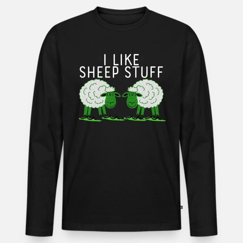Sheep Joke Cheap Stuff - Männer Premium Bio Langarmshirt - Schwarz