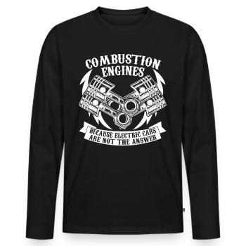 Mécanicien d’atelier automobile Mécanicien - T-shirt manches longues Premium bio Homme - noir - Devant - Nico (187cm)